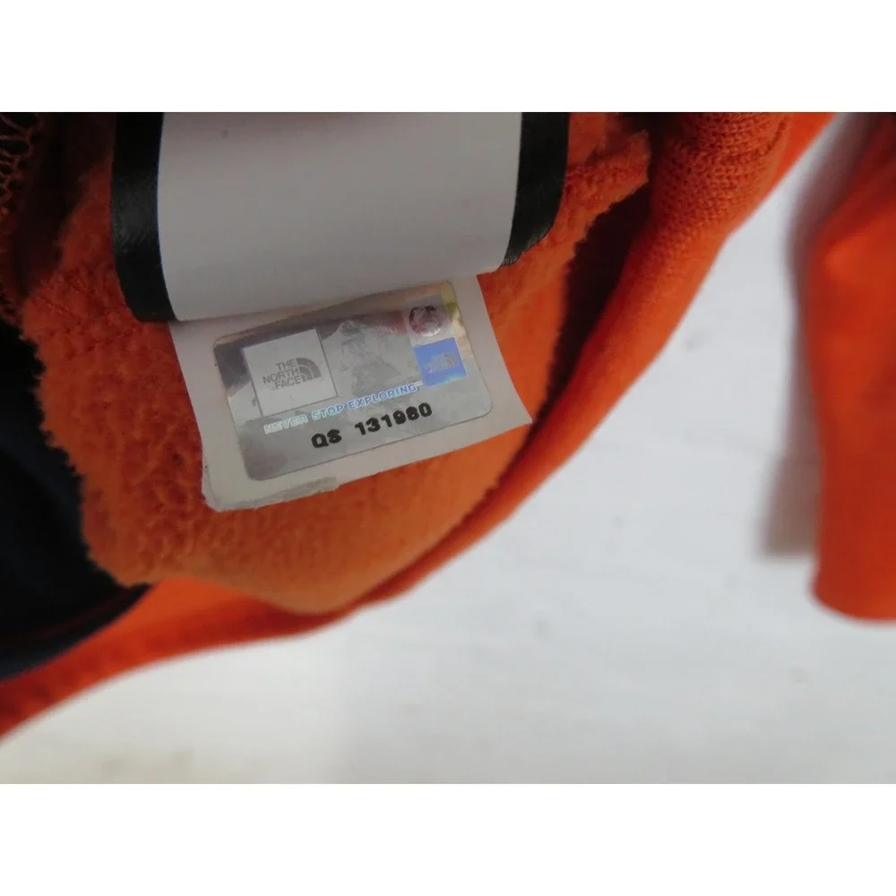 The North Face Fleece Jacket Mens Large Orange Blue Full Zip Colorblock Hiking